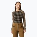 Maglia termica da donna Helly Hansen Lifa Merino Midweight Graphic Crew sepia houndstooth aop