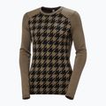 Maglia termica da donna Helly Hansen Lifa Merino Midweight Graphic Crew sepia houndstooth aop 5