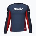 Swix Racex Bodyw Uomo manica lunga termica blu scuro/rosso rabarbaro