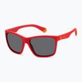 Occhiali da sole Polaroid PLD 8057/S rosso opaco/grigio polarizzato per bambini 2