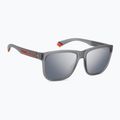 Occhiali da sole Polaroid PLD 2155/S grigio opaco/grigio argento specchiato polarizzati da uomo