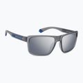 Occhiali da sole Polaroid PLD 2158/S grigio opaco/grigio argento specchiato polarizzati da uomo