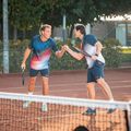Camicia da tennis HEAD Topspin da uomo blu scuro/print vision 6