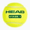 Palline da tennis per bambini HEAD Stage 1 3 pezzi verdi. 3