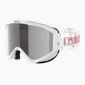 Occhiali da sci per bambini Bliz Liner Jr bianco rosa logo/rosa e argento specchio 3