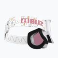 Occhiali da sci per bambini Bliz Liner Jr bianco rosa logo/rosa e argento specchio 5
