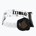 Occhiali da sci per bambini Bliz Liner Jr nero bianco logo/marrone&argento specchio 5