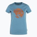 Maglietta trekking donna Fjällräven Arctic Fox Print blu alba/terracotta marrone