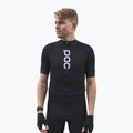 Maglia da ciclismo POC Essential Road Logo uomo nero uranio