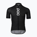 Maglia da ciclismo POC Essential Road Logo uomo nero uranio 5