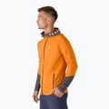 Felpa da trekking Peak Performance Rider Zip Hood da uomo, arancione flare/grigio movimento