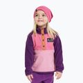 Didriksons Monte Half Button felpa in pile per bambini rosa chiaro heather
