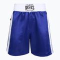 Pantaloncini da boxe in raso Cleto Reyes da uomo blu/bianco