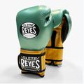 Cleto Reyes Velcro Sparring verde metallizzato/oro guanti da boxe wbc