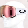 Occhiali da sci Oakley Flight Deck M bianco opaco/primo oro rosa iridium 7