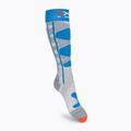 Calze da sci da donna X-Socks Ski Control 4.0 grigio melange/turchese 2