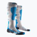 Calze da sci da donna X-Socks Ski Silk Merino 4.0 bianco/nero/turchese 5