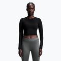 Top da corsa da donna On Running Movement Long-T Crop nero