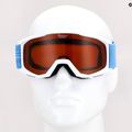Occhiali da sci Alpina Piney per bambini bianco/blu opaco/arancio 10