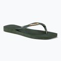 Infradito Havaianas Square Logo Metallic verde oliva da donna