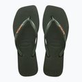 Infradito Havaianas Square Logo Metallic verde oliva da donna 10