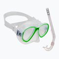 Set da snorkeling per bambini Cressi Perla + Minigringo clear/lime