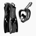 Set da immersione Cressi Baron + Tonga nero/nero/nero