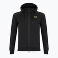 Emporio Armani Uomo EA7 Train Logo Series Extended Logo Hoodie Fz nero / oro