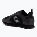 EA7 Emporio Armani Nero e Bianco in pelle scamosciata triplo nero micropunch scarpe 3