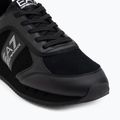 EA7 Emporio Armani Nero e Bianco in pelle scamosciata triplo nero micropunch scarpe 7