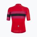 Maglia da ciclismo Santini Ecosleek Bengal rosso da uomo 3