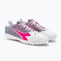 Scarpe da calcio Diadora Brasil Elite Veloce GR TFR uomo bianco/rosa fluo/blu fluo 4