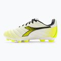 Scarpe da calcio per bambini Diadora Brasil Elite GR LT LPU Y bianco/nero/giallo fluo 10