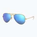 Occhiali da sole Ray-Ban Aviator Classic oro opaco/blu polarizzati 4