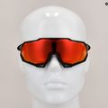 100% Speedtrap soft tact nero/rosso iperspecchio Occhiali da sole con specchio multistrato 11