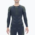 Camicia UYN Resilyon UW a manica lunga termica attiva da uomo con collo rotondo blu scuro/giallo. 6
