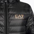 Uomo EA7 Emporio Armani Train Core ID Down Light Hoodie giacca con logo nero/oro 3