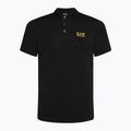Polo uomo EA7 Emporio Armani Train Core ID nero/oro con logo