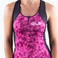 Maglia ciclismo donna Alé Top Donna Triangles rosa fluo/viola 5