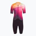 Body da ciclismo da donna Castelli Free Sanremo 3 SS In dark night shade/vivid orange-bright rose