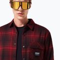Camicia Oakley Butter Flannel da uomo a quadri nero/granata 4