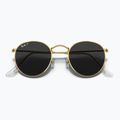 Occhiali da sole Ray-Ban Round Metal gold/black polarized 3