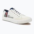 Aeronautica Militare Uomo Cotone con patch scarpe bianco sporco