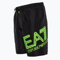 Bermuda da uomo EA7 Emporio Armani Water Sport Logo nero/fluo lime 3