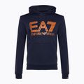 Uomo EA7 Emporio Armani Train Logo Series Felpa con cappuccio oversize con logo Coft blu navy 5