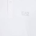Polo da uomo EA7 Emporio Armani Core Identity bianco / logo argento 3
