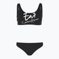 Costume da bagno a due pezzi da donna EA7 Emporio Armani Maxi Logo Bikini Top nero