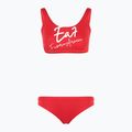 Costume da bagno due pezzi donna EA7 Emporio Armani Maxi Logo Bikini Top rosso racing