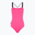 EA7 Emporio Armani Logo Tape Costume da bagno intero rosa neon