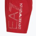 Pantaloncini da bagno da uomo EA7 Emporio Armani con logo oversize rosso equestre / argento 3